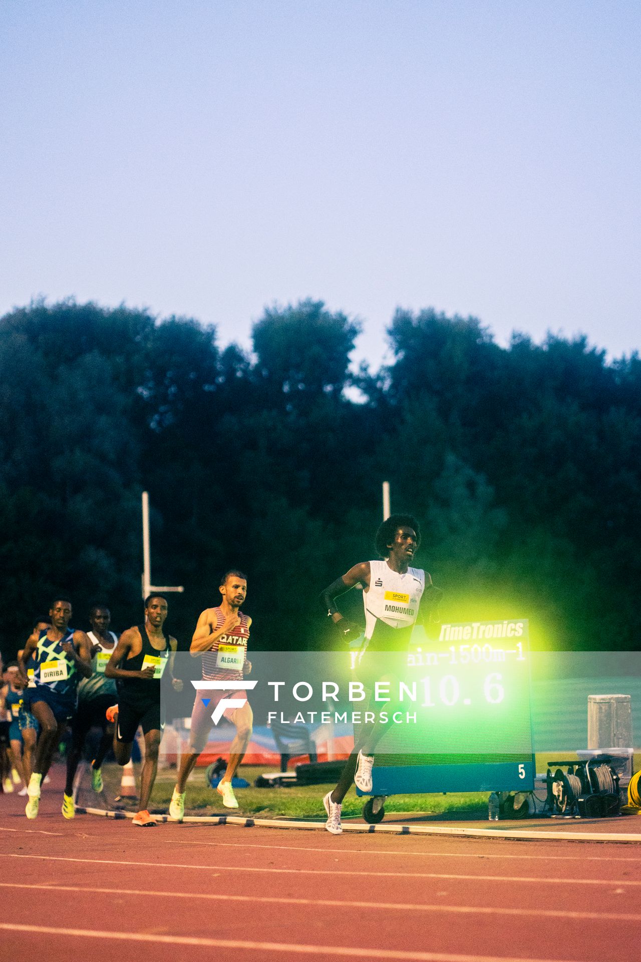 Mohamed Mohumed (LG Olympia Dortmund) ueber 1500m am 28.05.2022 waehrend der World Athletics Continental Tour IFAM Oordegem in Oordegem